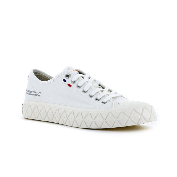 Baskets Palladium Palla Ace Tela Low Tops Femme Blanche | FR HQD304K